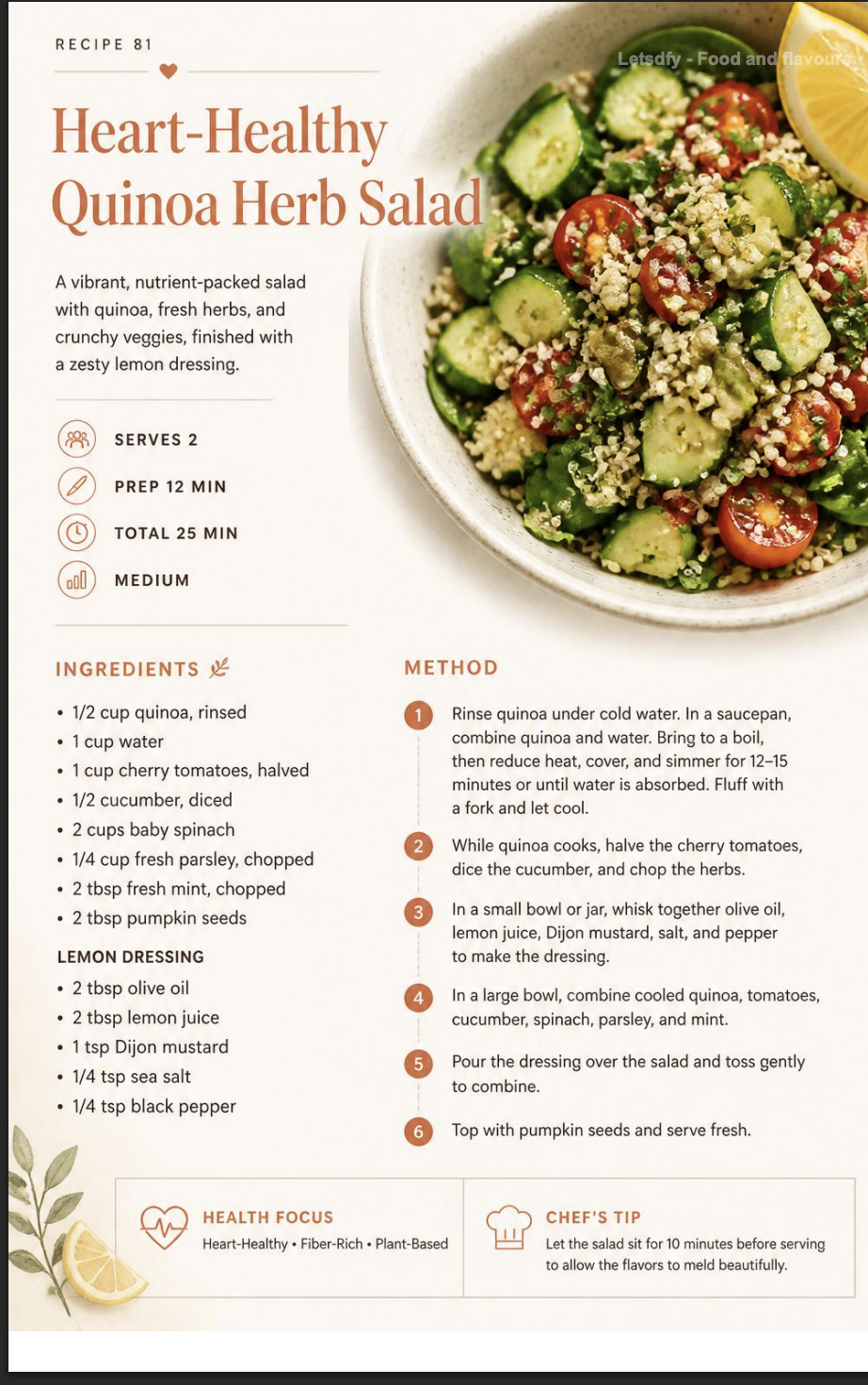 Recipe page: Heart-Healthy Quinoa Herb Salad
